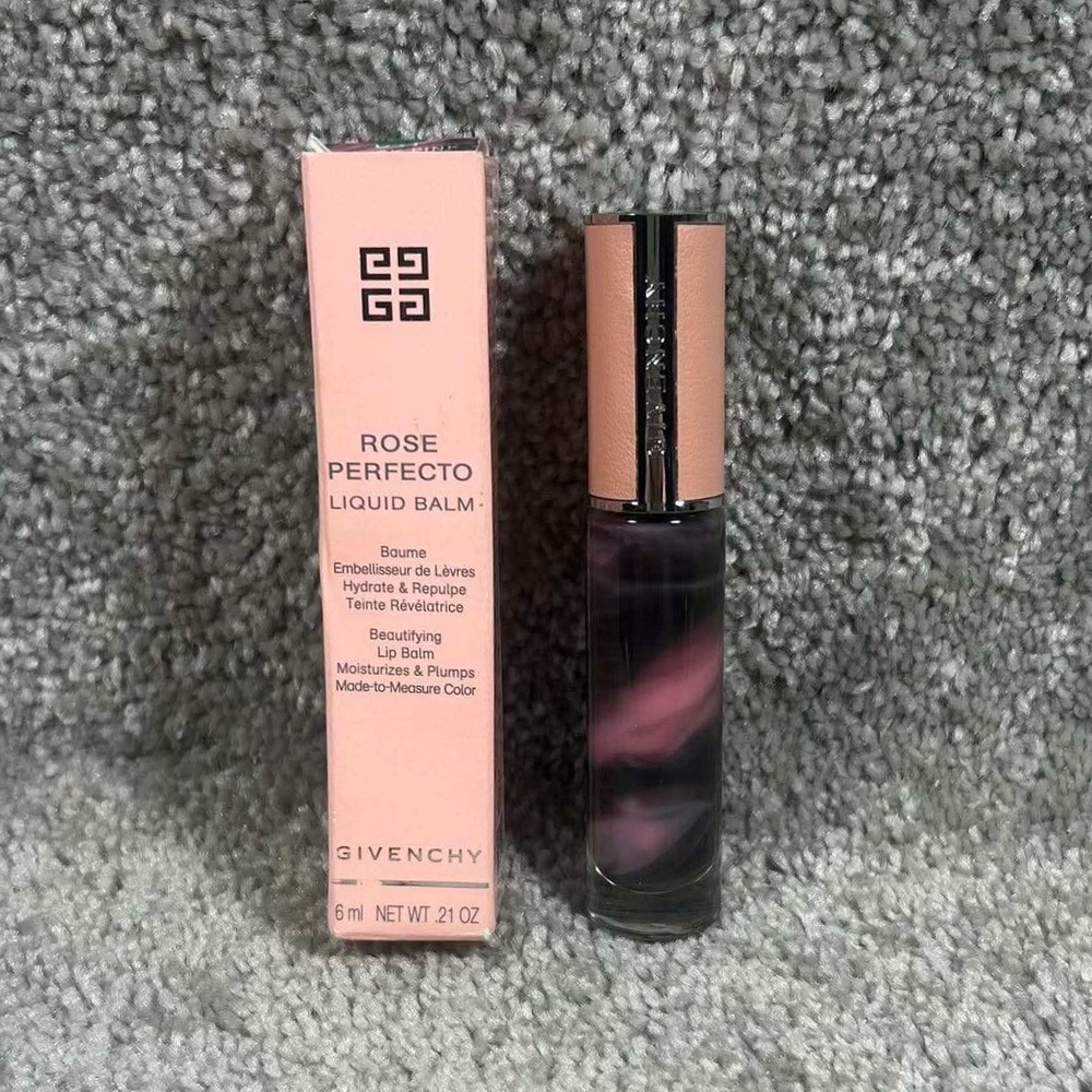 Givenchy Rose Perfecto Liquid Balm Pink Marbled Plumping Lip Gloss 6ml 0.21oz